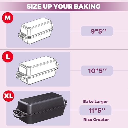11x5 Inch Cast Iron Loaf Pan with Lid, Sourdough Pan - Image 2