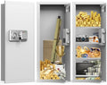 White 33.46" Tall Sturdy Wall Safes Between the Studs 16" Centers by HomeSafe