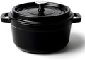 6.5 Quart Dutch Oven Pot with Lid, Non Stick Enameled Cast Iron Dutch Oven for Bread Baking, Heavy-Duty, Oven Safe Ceramic Cookware Up to 500°F for Baking, Braising, Stews, Roasting, Black by Fijinhom