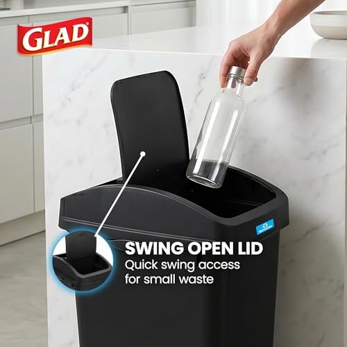 Glad Trash Can with Clorox Odor Protection | Linkable, 12 Gallon, Black - Image 4