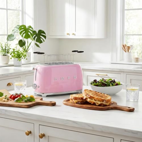 SMEG TSSR02 Sandwich Rack Set – 2-Piece Stainless Steel Toasting Cages with Anti-Heat Handles – Compatible with SMEG TSF02 4-Slice Toasters - Image 2