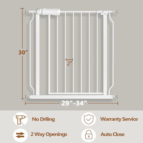 Fairy Baby 29-34 Inch Extra Wide Baby Gates for Doorways Stairs Hallway - Image 3