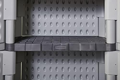 Rubbermaid Freestanding Storage Cabinet with Doors 18"D x 36"W x 37"H Medium Gray/Black Two-Shelf Lockable Cabinet for Indoor/Outdoor/Garage Storage for Garden Tools/Lawn Care Accessories - Image 2