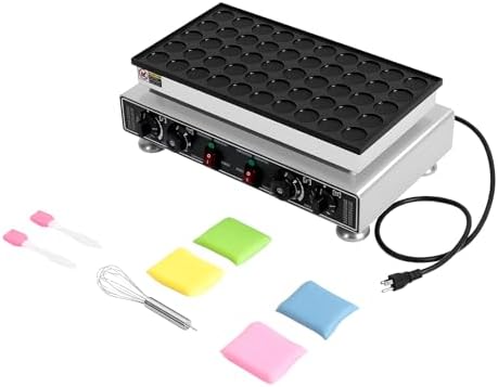 50-Hole Commercial Waffle Maker, 1800W Electric Waffle Machine, Stainless Steel Waffle Iron Baker with Non-Stick Coating, 122-572℉ Temperature Adjustable - Image 2