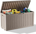 PatioZen 75 Gallon Resin Deck Box, Lockable Outdoor Storage Box for Patio Cushions Storage Furniture,Garden Tools, Pool Supplies, Weatherproof and UV Resistant (Grey) by OutdoorLivingPerfected