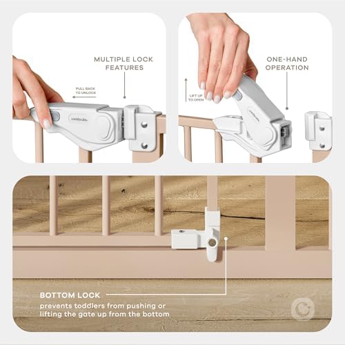 Comfy Cubs Baby Safety Gate Adjustable 42"x1.9"x30" Blush Pet Gate - Image 5