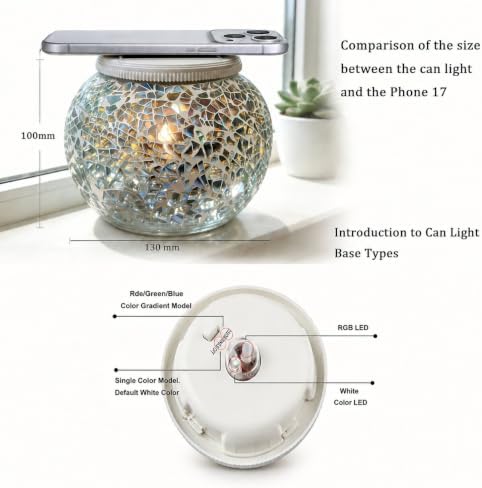Aukora Solar Table Lights Outdoor,Color Changing Crack Glass Ball Lights - Image 5
