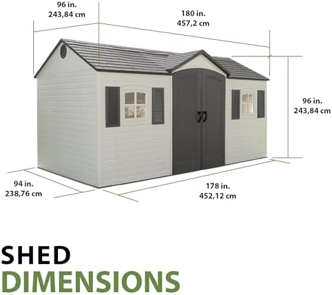 Lifetime 6446 Outdoor Storage Shed, 8 x 15 Foot, Desert Sand - Image 5