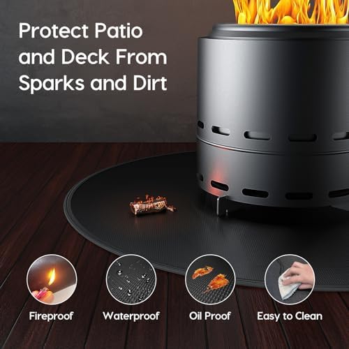 38" Fireproof Fire Pit Mat for Solo Stove Bonfire Deck Protector - Image 5