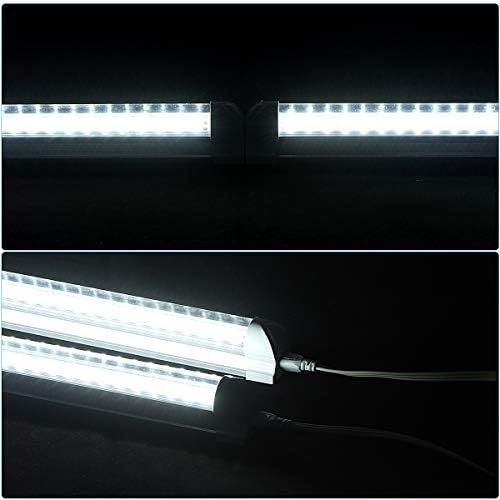 4 Pack, LED Shop Light, 4FT 60W 9000LM 5000K, Daylight White, V Shape 4 Row, Clear Cover, High Output, Linkable, T8 LED Tube Lights, Shop Lights for Garage 4 Foot with Plug - Image 6
