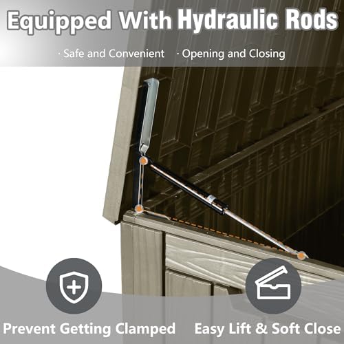 KAMABOKO 120 Gallon Outdoor Storage Box Waterproof Deck Box for Patio - Image 5