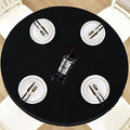 LUSHVIDA Round Tablecloth, Fitted Table Cloth for 45"-56" Tables, Black by LUSHVIDA