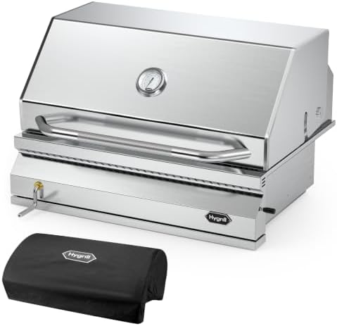 Hygrill 32-inch Stainless Steel Built-In Charcoal Grill for Outdoor Kitchen by Stanbroil
