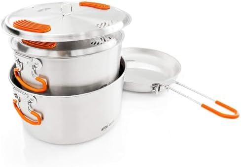 GSI Outdoors Glacier Stainless Base Camper Cookset, Medium & Large - Image 3