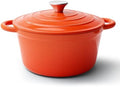6 Quart Dutch Oven Pot with Lid, Non Stick Enameled Cast Iron Dutch Oven for Bread Baking, Heavy-Duty, Oven Safe Ceramic Cookware Up to 500°F for Baking, Braising, Stews, Roasting, Orange by Fijinhom