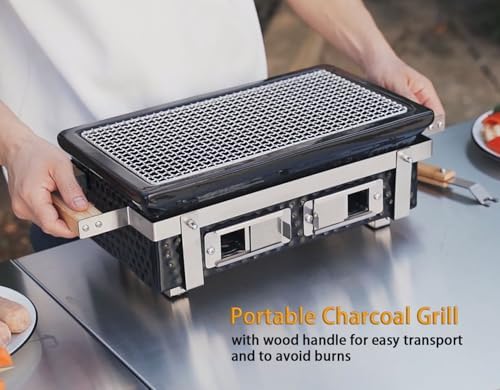 ONLYFIRE GRILLS Charcoal BBQ Hibachi Grill with Grid Lifter, GS306 - Image 5