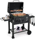 Happygrill Barrel Charcoal Grill with 2 Folding Side Tables & 2 Wheels by HAPPYGRILL