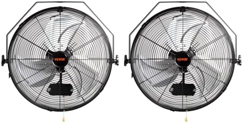 VEVOR 18 Inch Industrial Wall Mount Fan 2PCS High Velocity 4000 CFM Black by VEVOR