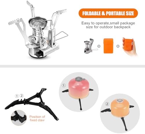 Odoland 11pcs Camping Cookware Backpacking Stove Set with Lightweight Pot - Image 4