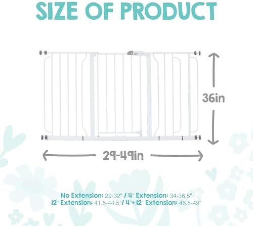 Regalo 36" Extra Tall and Wide Baby Gate, Bottom of Stairs & Doorways - Image 2
