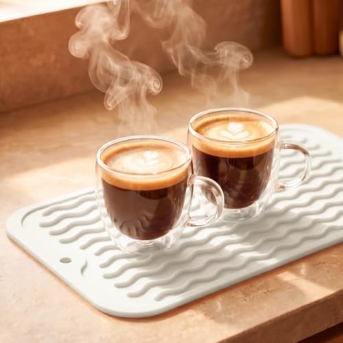 MicoYang Silicone Dish Drying Mat for Multiple Usage,Easy clean,Eco-friendly,Heat-resistant Silicone Mat for Kitchen Counter or Sink,Refrigerator or Drawer Liner White S 12 inches x 6 inches - Image 6