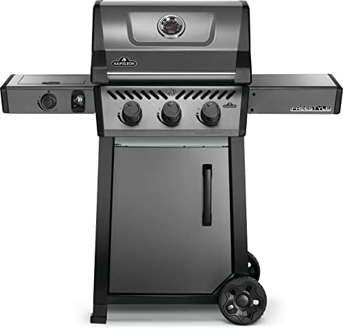 Napoleon Freestyle 365 Propane Gas Outdoor Grill with Range Side Burner, Graphite Grey – 4-Burner BBQ for Versatile Cooking by Unknown