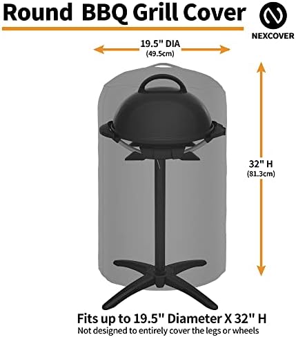 NEXCOVER Round Grill Cover | 19.5” Dia by 32”H BBQ Cover, Dome Smoker Cover, Fade & UV Resistant Barbecue Cover,Waterproof Heavy Duty Barbeque Cover,Compatible for George Foreman Gfo3320 Gfo240 Grills - Image 2
