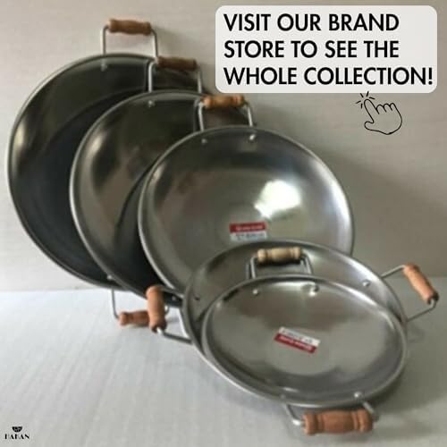Hakan Stainless Steel Sauté Pan | Frying Pan with Wooden Handles | Barbeque Plate, Wide Shallow Cooking Pan for Stir Fry, Outdoor Cooking BBQ Cookware Pan, Skillet (X-Large 20.7 in) - Image 7