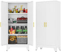 GAIOUS 61''Tall Metal Garage Storage Cabinet,File Cabinet with Door and Adjustable Shelves, Outdoor Steel Tool Cabinet for Home,Office,Warehouse,Garage,White by GAIOUS
