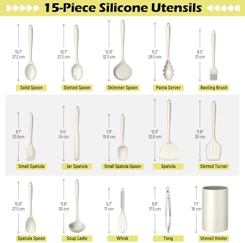 Homikit Kitchen Utensils Set, 15pcs Silicone Cooking Utensil with Holder - Image 2