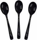 SietDESEO 25 PCS Black Plastic Spoons Disposable Utensils Heavy Duty Black Spoons Disposable Cutlery for Birthday Wedding Baby Shower Bridal Shower Plastic Silverware by SietDESEO