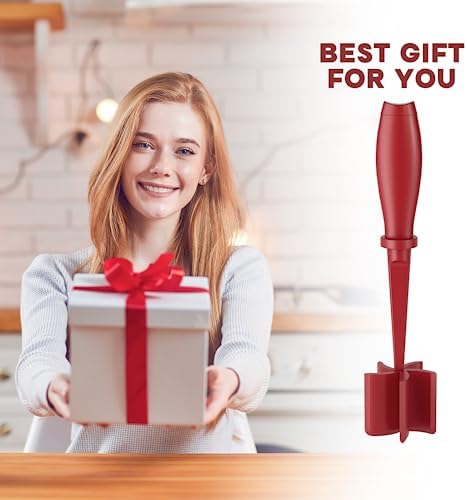 Meat Chopper, Upgrade Hamburger Smasher, Premium Heat Resistant Meat Masher for Ground Beef, Ground Turkey and More, Non Stick Mix Grinder-Red - Image 7