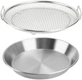 Oil Filter Tray, Stainless Steel Mesh Drain Basket Colanders Air Fryer Accessories for Fried Food Draining Rack Barbecue Grill Tray Net Draining Pan Strainer for Vegetable Dessert (9.5 Inch) by WBJKZJD