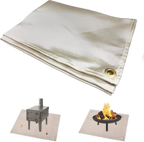 24" x 32" Fire Pit Mat Fireproof Wood Stove Under Grill Mat with Solo Stove for Outdoor Wooden Deck BBQ Lawn by Unknown
