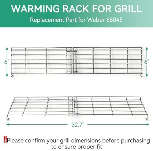 Genesis II E410 66045 Grill Warming Rack Replacement Part for Weber GS4 Genesis II E-410 S-410 SE-410, Foldable Stainless Steel Upper Warming Rack for Weber Genesis II 400 Series - Image 3