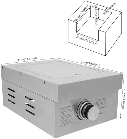 Single Burner Stove for Outdoor Kitchen, Built-in Stainless Steel Side Burner with Removable Grates & Cover, Gas Stove for BBQ Island, Patio, Backyard (Natural Gas, Single Burner, 3.5KW) - Image 6