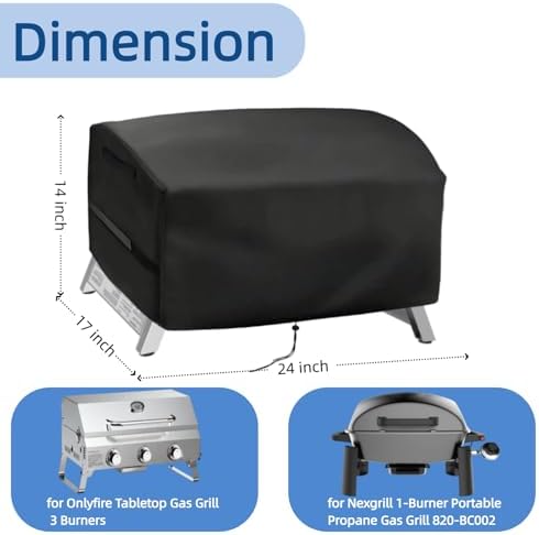 Mini Tabletop Gas Grill Cover for Onlyfire 3 Burner for Nexgrill 820-BC002 - Image 2