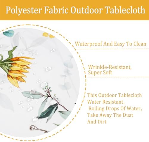 Outdoor Tablecloth with Umbrella Hole Lemon Print Outdoor Table Cover, Windproof & Easy Install Patio Tablecloth for Picnic, Garden, Backyard & Summer Parties 60 x 102 in - Image 4