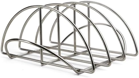 BBQ Rib Racks for Grilling and Smoking, Stainless Roasting Rack - Replacement Joe Classic Rib Rack for Holding 3 Full Ribs, Smoker Parts for Green Egg M/L/XL, Weber, Akorn Jr, BGE Kamado Accessories by GriAddict