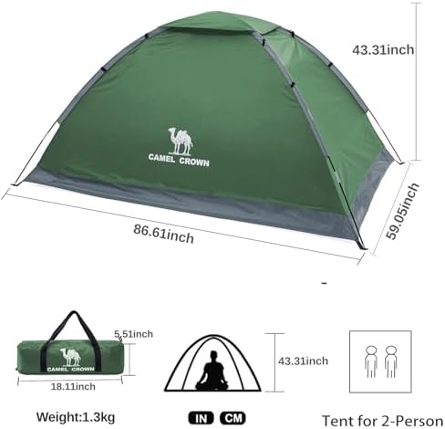 CAMEL CROWN Tents for Camping 2/3/4/5 Person Camping Dome Tent, Waterproof,Spacious, Lightweight Portable Backpacking Tent for Outdoor Camping/Hiking - Image 3