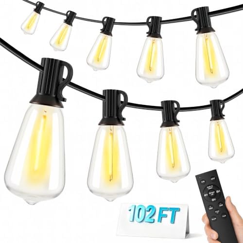 Guhope 102FT String Lights Outdoor with Waterproof Edison Bulbs 2200k by GuhopeLighting