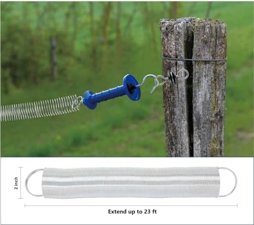 5 Pack Electric Fence Gate Big Tension Spring Extended up to 23 feet for Electric Fence Gate Livestock Fence Agricultural Fencing and Pasture - Image 2