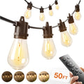 addlon 50FT Outdoor String Lights LED with Remote Dimmable Waterproof by addlon