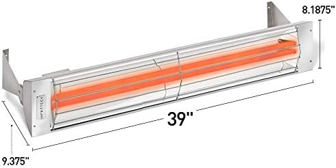 Infratech WD-4024 SS Stainless Steel 39” Dual Element Fixture 4000 Watt, 240 Volt, Stainless Steel - Image 2