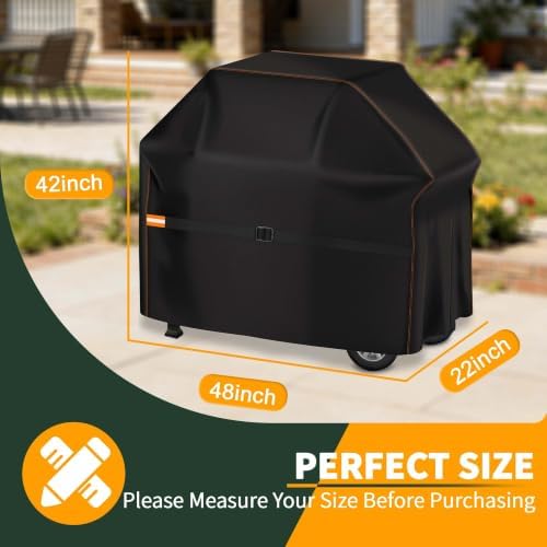 Enzeno Grill Cover for Outdoor Grill Waterproof,48 inch 2 Burner BBQ Gas Cover for Weber 7138 Spirit Il 200 and Spirit 200 Series,Barbecue Cover with Metal Buckle & Adjustable Drawstring - Image 4