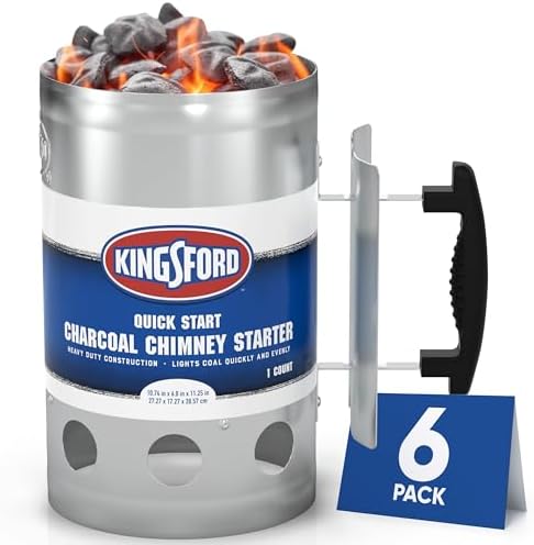 Kingsford Heavy Duty Charcoal Chimney Starter, Large Capacity, 6-Pack by Kingsford