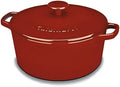 Cuisinart Chef's Classic Enameled Cast Iron Dutch Oven with Lid, Porcelain Enameled Interior, Oven Safe, Induction Compatible, 5-Quart, Round, Cardinal Red by Cuisinart