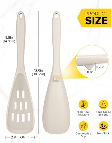 BUNDLEPRO Silicone Cooking Spoons for Nonstick Cookware, One-Piece, 2 Pack - Image 3