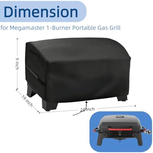 24 Inch Mini Gas Grill Cover for Megamaster 1-Burner Portable Gas Grill - Image 2