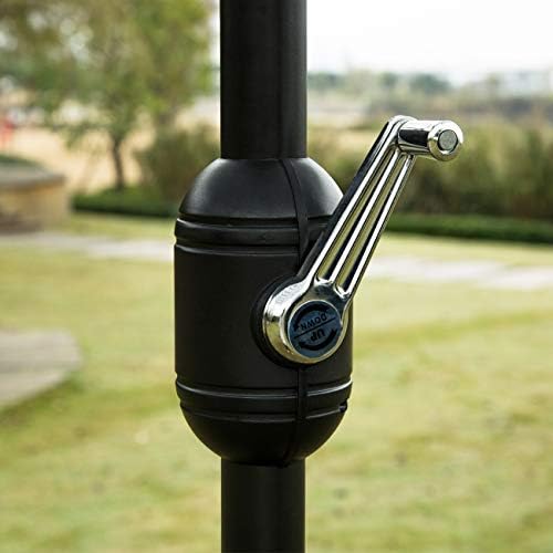 Sunnyglade 7.5' Patio Umbrella Outdoor Tilt Umbrella Black and White Stripe - Image 6
